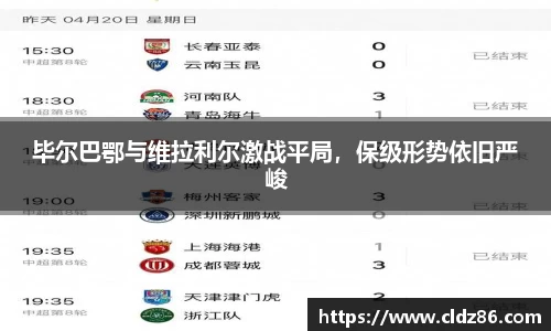 毕尔巴鄂与维拉利尔激战平局，保级形势依旧严峻